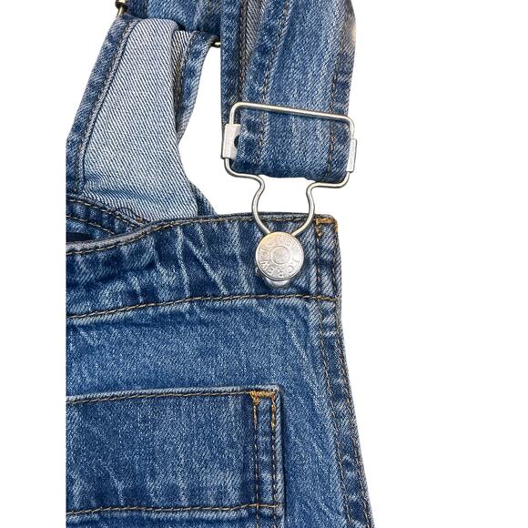 J.Crew‎ Woman Size XS Shortalls Denim Shorts Overalls Blue Pockets Boho - Picture 1 of 10